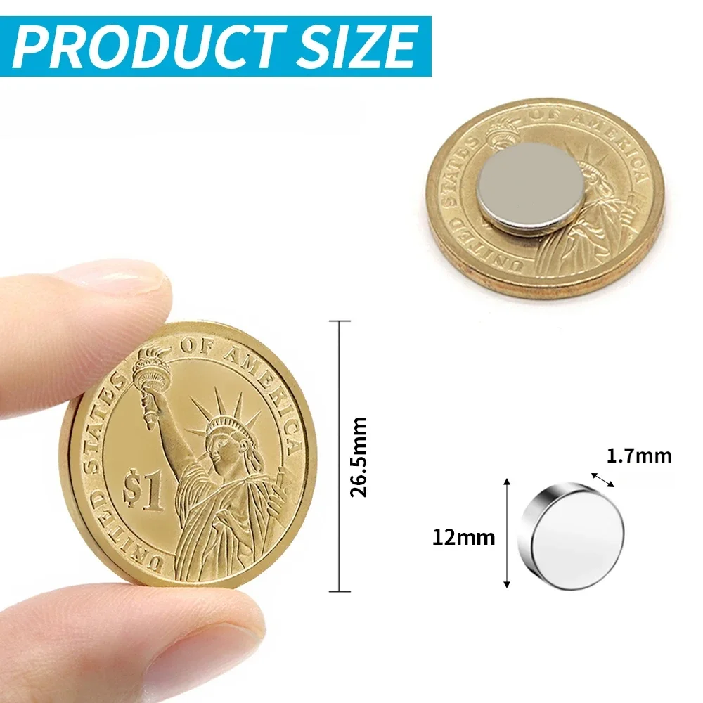 20/50/100 Pcs 12x2 Round Neodymium Magnet Super Powerful Small imanes Permanent Magnetic for Office, Whiteboards, Refrigerators.