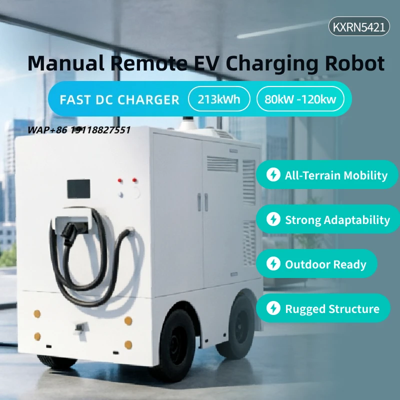 New KUNXIAORUN KXRN5421 213kWh IP67 High Capacity Portable Charger Remote Control Mobile Charging Robot Station RV 80-120kw