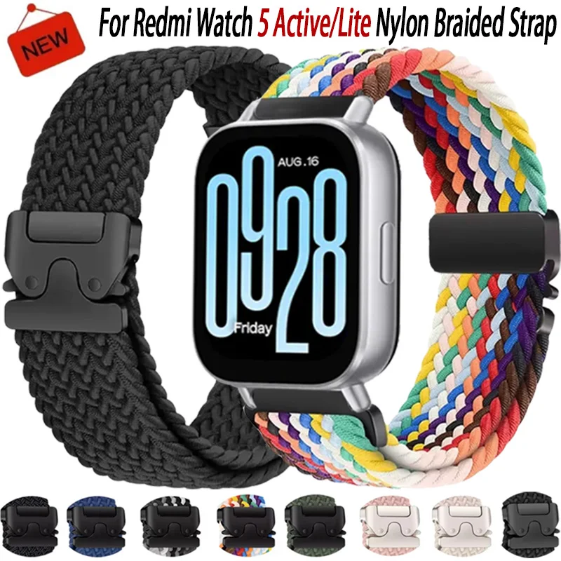 Nylon-Geflechtarmband mit Fallschirmschnalle für Redmi Watch 5 Active/Lite und Huawei Watch GT6-5-4 GT Runner 2
