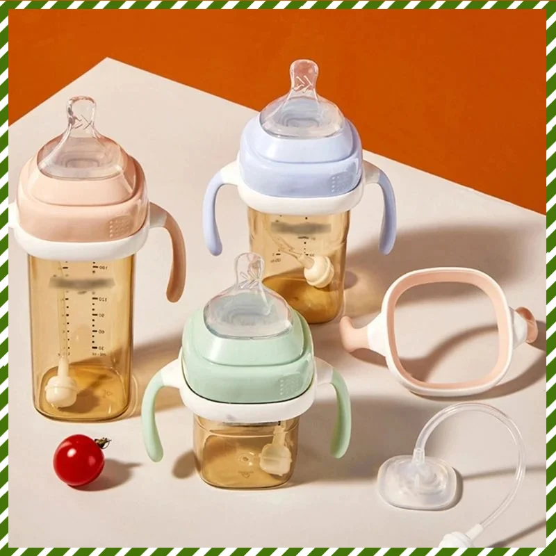 Lightweight square feeding bottle with Hegen handle