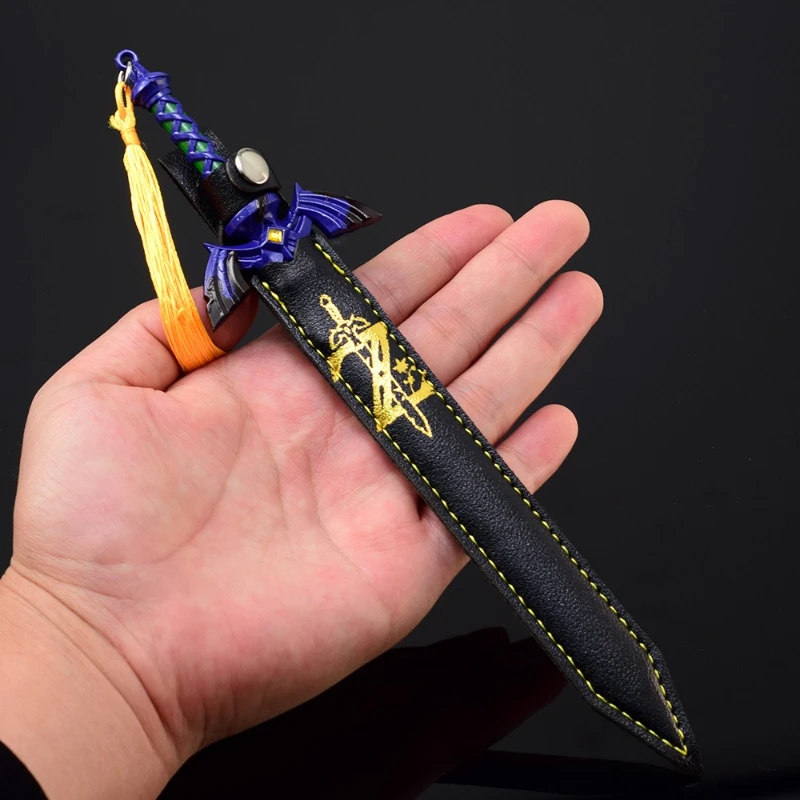 22cm/8.66in Zeldaa Kingdom Tears Link Master Sword Leather Cover Edition Weapon Model Toy Desktop Display Ornaments Collections
