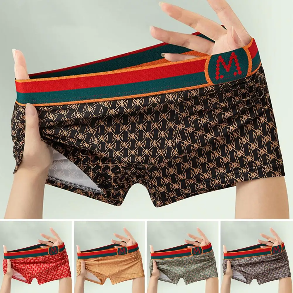 U-convex Underwear Men's Mid-rise Boxer with Elastic Waistband U-convex Design for Wear Sports Activities Featuring Soft