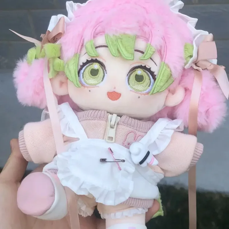 Poupée en coton Demon Slayer Kanroji Mitsuri, 20cm, Kawaii Iguro Obanai, Cosplay Anime Kimetsu No Yaiba, marionnette en peluche, jouets cadeaux pour Fans