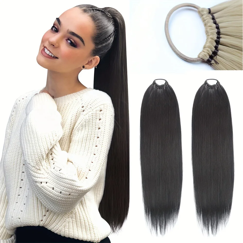 

Rope-style hair clips for straight long hair made of synthetic fibers, ponytail, can be used with synthetic fiber wigs.