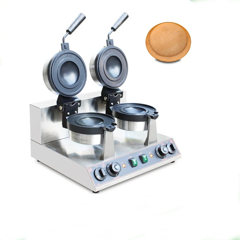 

Double Head Rotary UFO Burger Machine, German Gelato Panini Press, Ice Cream Waffle Maker, Kitchen Cooking Appliance, 2600W