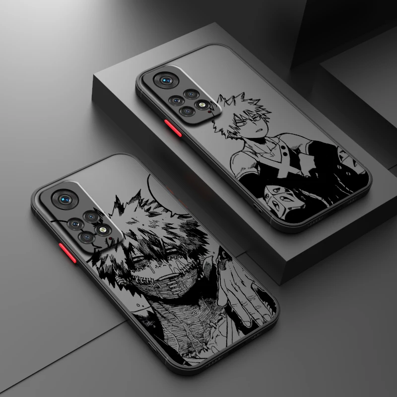 

My Heroes Academy Anime Cool Frosted Translucent For Redmi Note 13 12 12S 12T 11 11T 11E 10 10S 9 Pro Plus 5G Back Phone Case