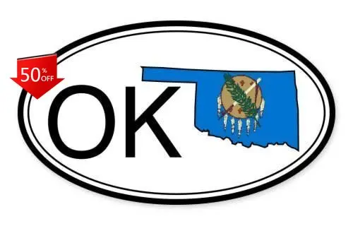 

Oklahoma State Flag Oval Trendy Motor Home Walls Boat Car Sticker Retro Unique Funny Cute