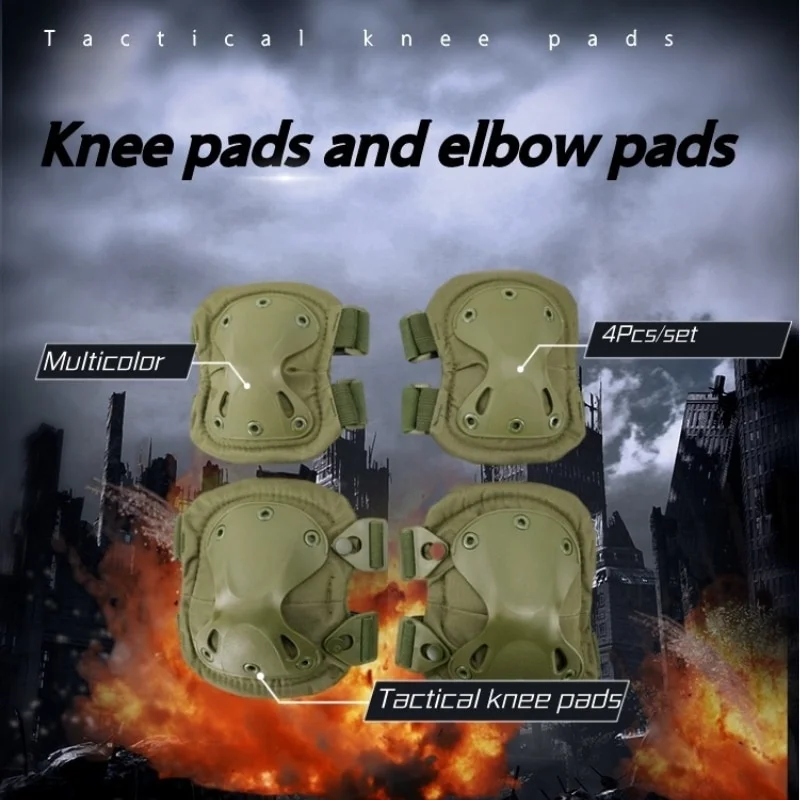 4pcs EVA Tactical Knee Pad Elbow CS Military Protector Army Airsoft Outdoor Sport Hunting Kneepad Safety Gear Protective Pads