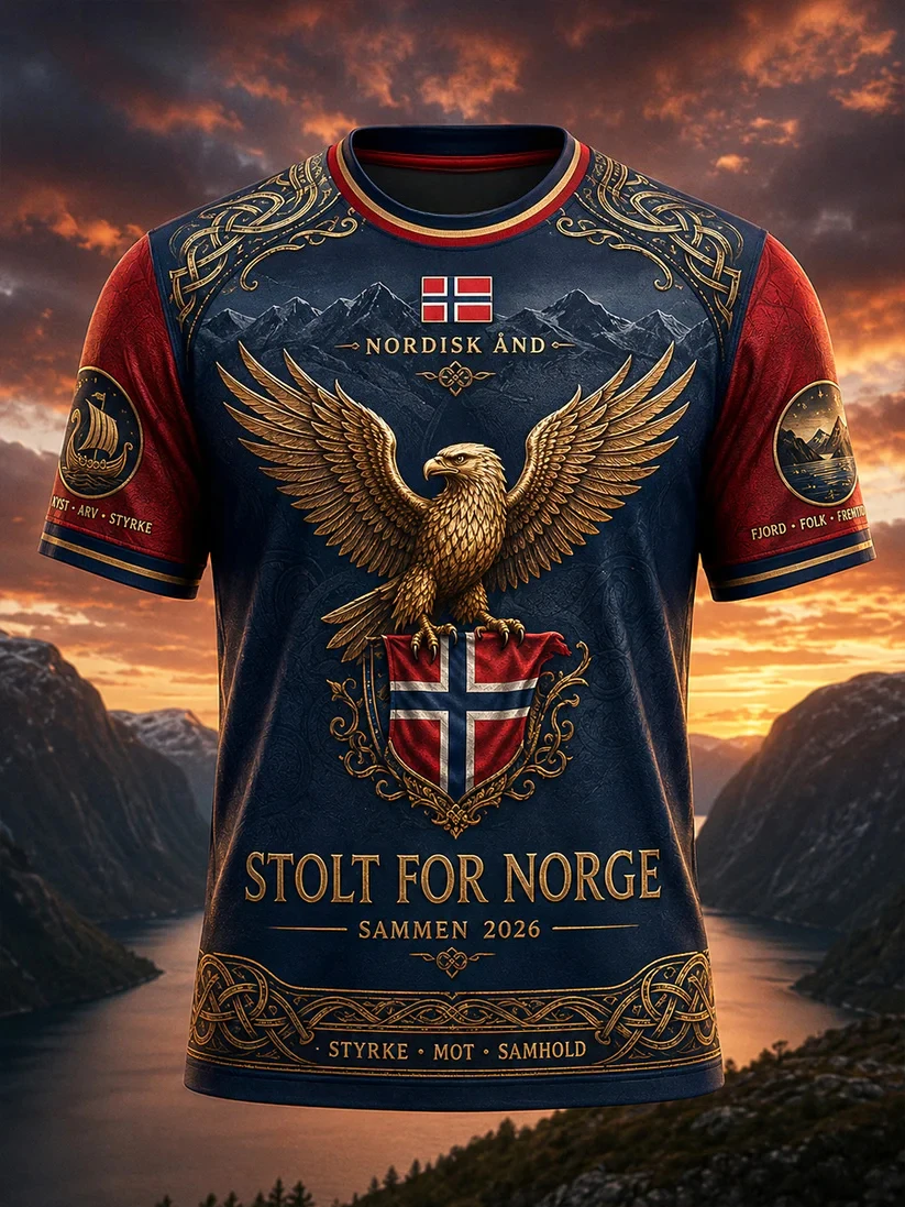 3D Printing Eagle - Vintage Norway Patriotic Tee Golden Eagle
