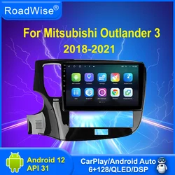 Android Auto Radio Multimedia Carplay Für Mitsubishi Outlander 3 III LHD GF0W GG0W 2018 2019 2020 2021 4G Wifi DVD Navi GPS 2 Din