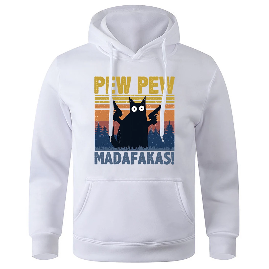 

Pew Pew Madafaks Black Cats Men Sweatshirts Novelty Fashion Hoody All Match Casual Hooded Shirt O-Neck Loose Oversized Tracksuit