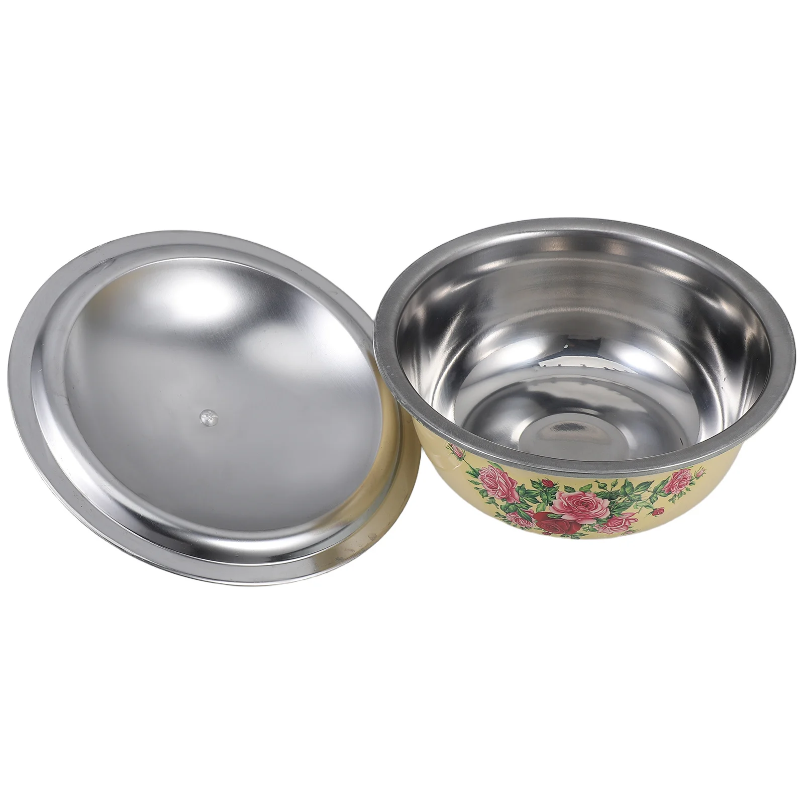 

Vintage Enamel Mixing Bowls 18Cm Rustic Metal Basin For Kneading Dough Food Storage With Lid Enamel Cookware Kitchen