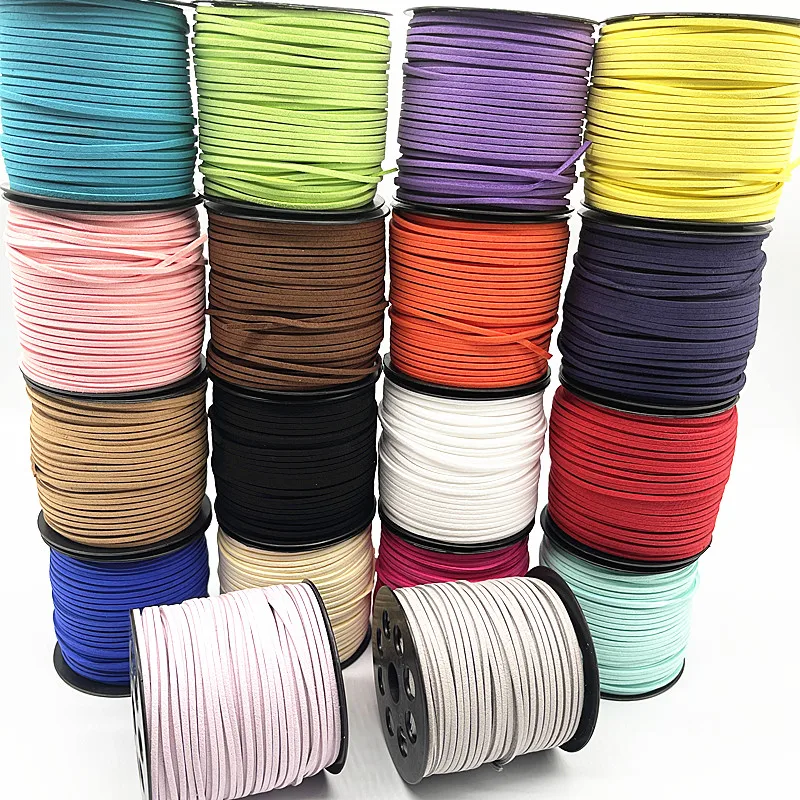 5yards 3mm Flat Faux Suede Braided Cord Belt Leather Korean Velvet Leather for Jewelry Making Diy Handmade Bracelet