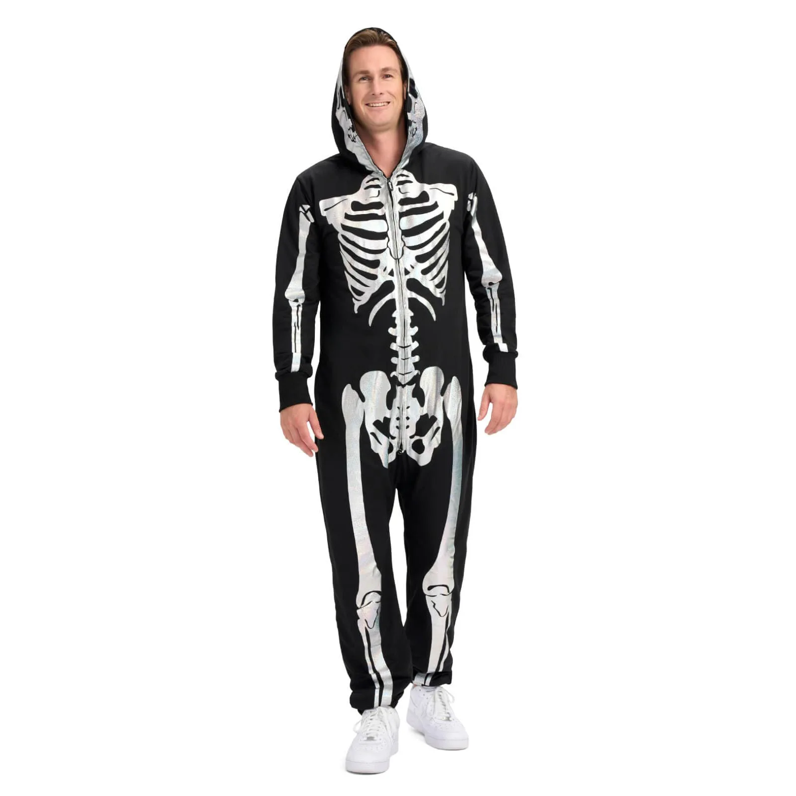 

Halloween White Colored Skull Ghost Skeleton Role Play Costume Stage Performance Ghost Clothes Onesome Clothing
