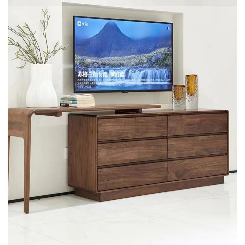 North American black walnut all solid wood dresser six-chest cabinet integrated makeup storage cabinet bedroom table removable