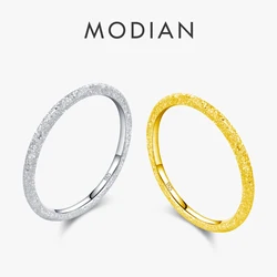 MODIAN 999 Pure Silver Trendy Sparkling Stackable Eternity Band Rings For Women Daily Vacation Chill Fine Jewelry Accessories