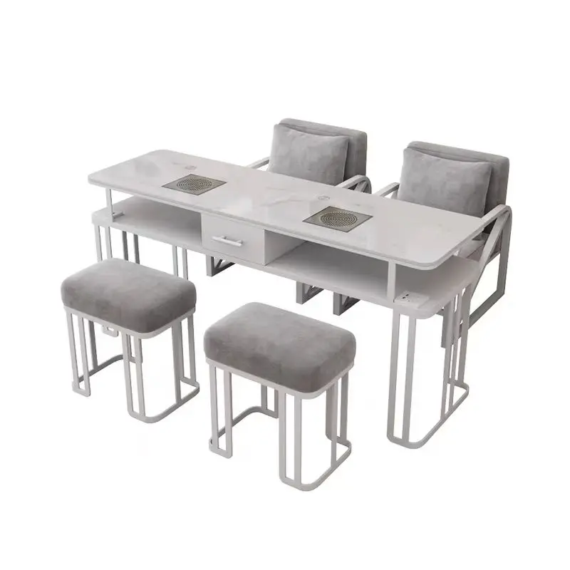 Simple Style  Modern Nail Art Table Chair Set  Vacuum Cleaner Iron Designed for Makeup  Nail Spa Shopping Shop