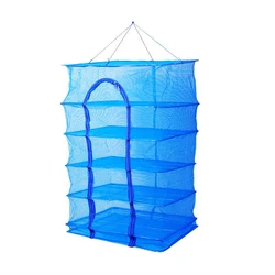 1pc Nylon Folding Fishing Net Zipper Open Hanging Collapsible Drying Fishing Net Suitable For Shrimp Fish, Fruits And Vegetables