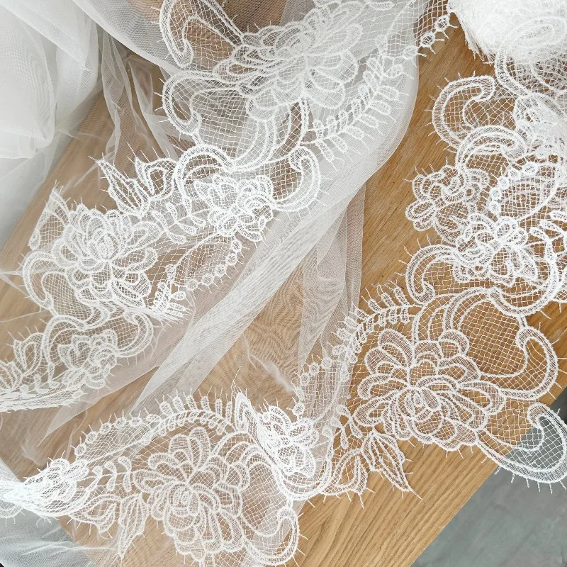 Custom Veil Lace Trim Japanese Fish Wire Hollow Out Wedding Dress Lace Handmade Accessories