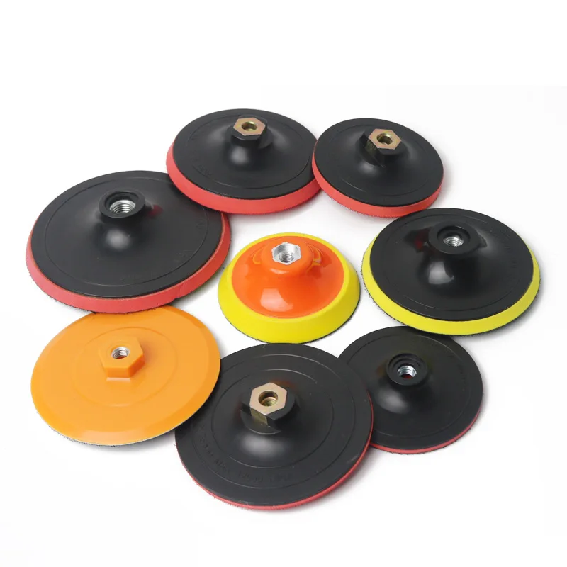 

4/5/6/7inch M10/14 Polishing Disc Drill Rod Self-adhesive Tray Flocking Sandpaper Suction Cups Auto Polishing Pad Machine Tool