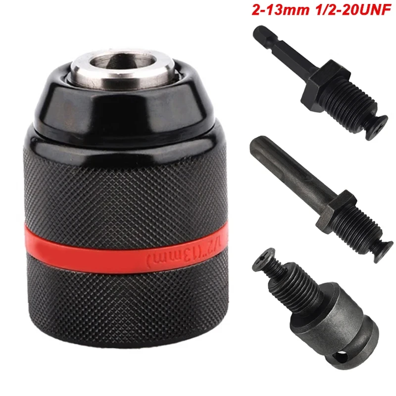 1/2-20UNF 13mm Keyless Drill Chuck Hex Shank/SDS/Socket Square Female Adaptor Hardware Tool Professional