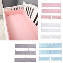 4Pcs baby bedding Crib Bumpers Bed Rail Bed Side Soft Rail Anti-collision Crib Liner solid plain color for newborn infant