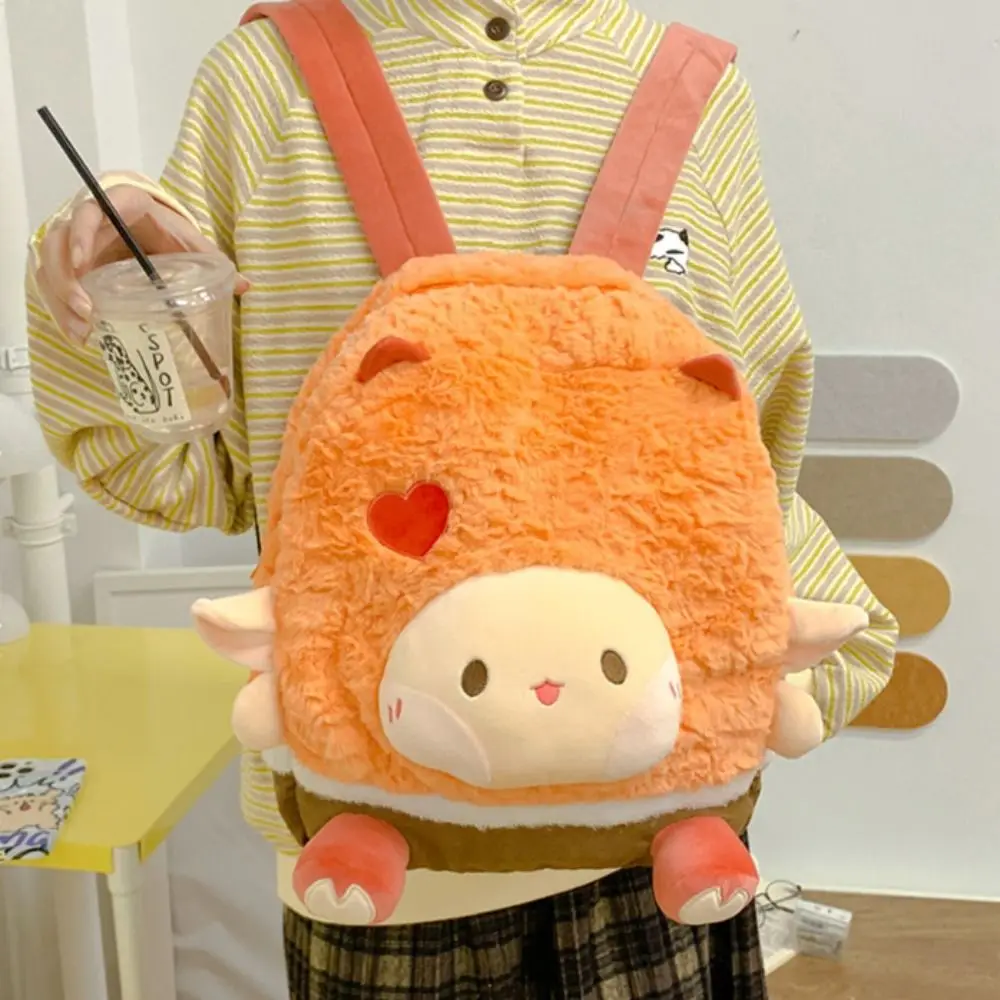 

Sweet Kawaii Cartoon Fluffy Backpack Casual 3D Doll Student’s School Bag Animal Bear Plush Shoulder Bag Girls