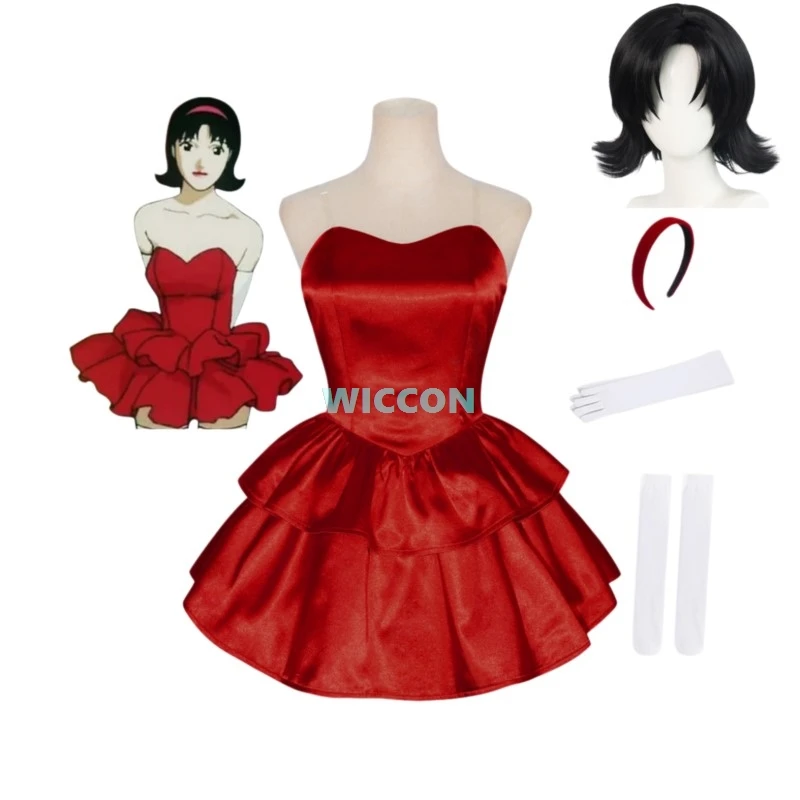 

Wei Ma's House Mima Cosplay Costume Wei Ma Red Strapless Tube Dress with Headband with Thigh-High Stockings and Gloves