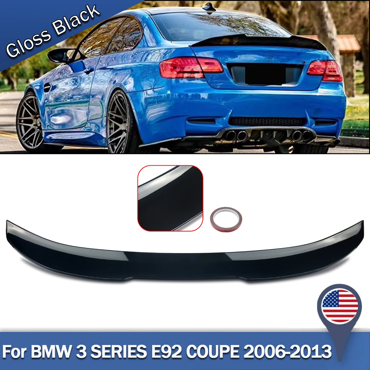 

PSM Style Rear Tail Wings Lip FOR 2007-2013 BMW E92 M3 2DR True Highkick Duckbill Glossy Black Rear Trunk Spoiler Magickit