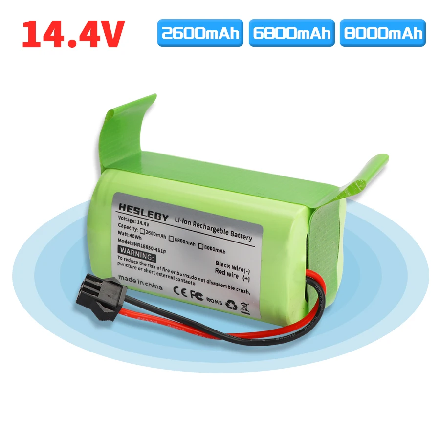 14.4V 2600mAh 6800mAh 8000mAh Battery for 1092 1190 1790 1990,for IKOHS NETBOT S14 S15 Vacuum Cleaner