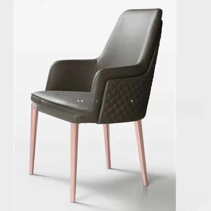 American solid wood dining furniture casual leather art backrest book chair cafe backrest adult negotiation chair