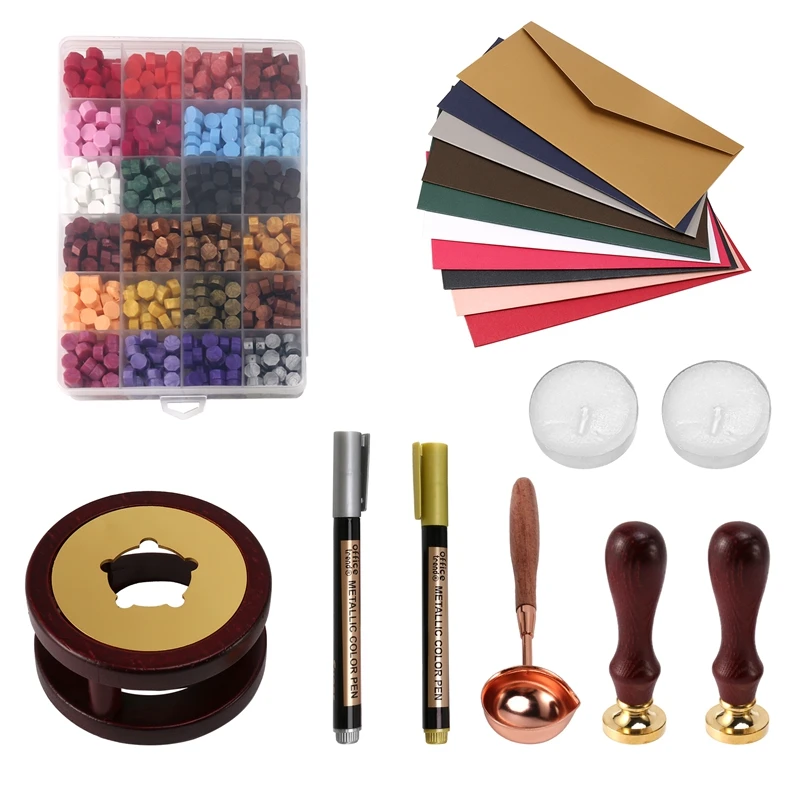 

Wax Seal Set, Containing 24 Color Wax Seal Beads, Sealing Wax Heater, Melting Spoon,Handmade And Decorative Pencils