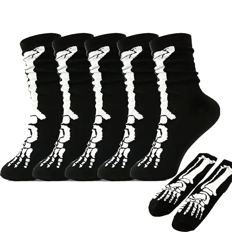 

1pair Casual Women Gothic Halloween Socks Black Creative Men Fashion Cosplay Hip Hop Ghost Claw Novelty Couple Socks Size 36-43