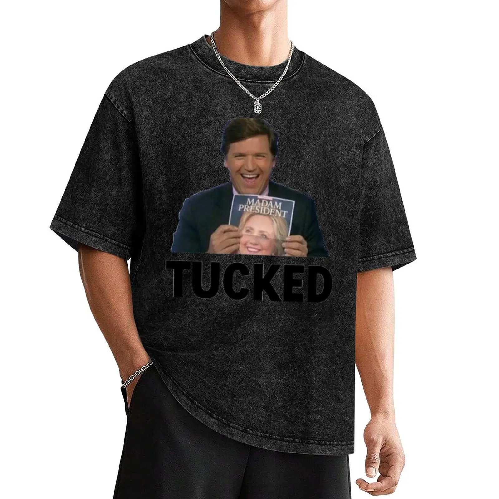 Tucker Carlson - Get Tucked, Madame President T-Shirt custom shirt basketball graphic tees for a boy mens cotton t shirts