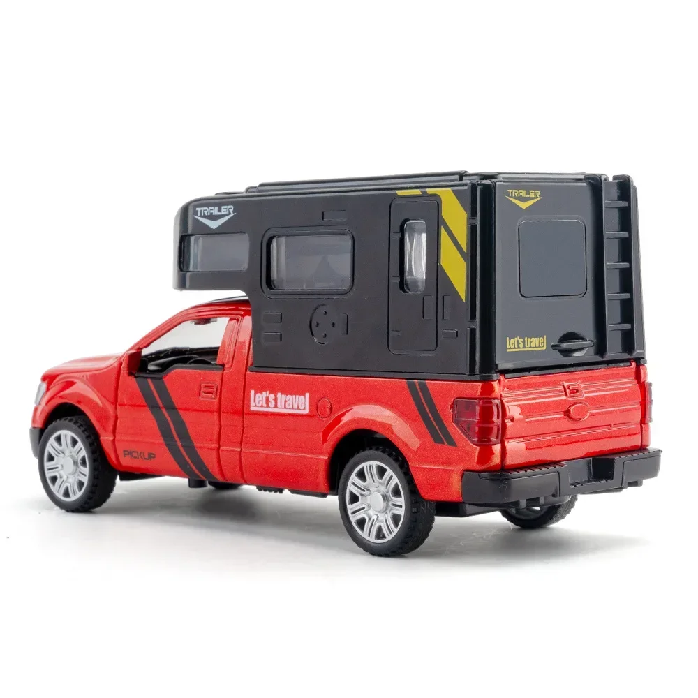 1:32 فورد F-150 RV شاحنة خفيفة صغيرة سبيكة يموت يلقي سيارات لعبة نموذج الصوت والضوء لعبة أطفال المقتنيات هدية عيد ميلاد الموضة أو