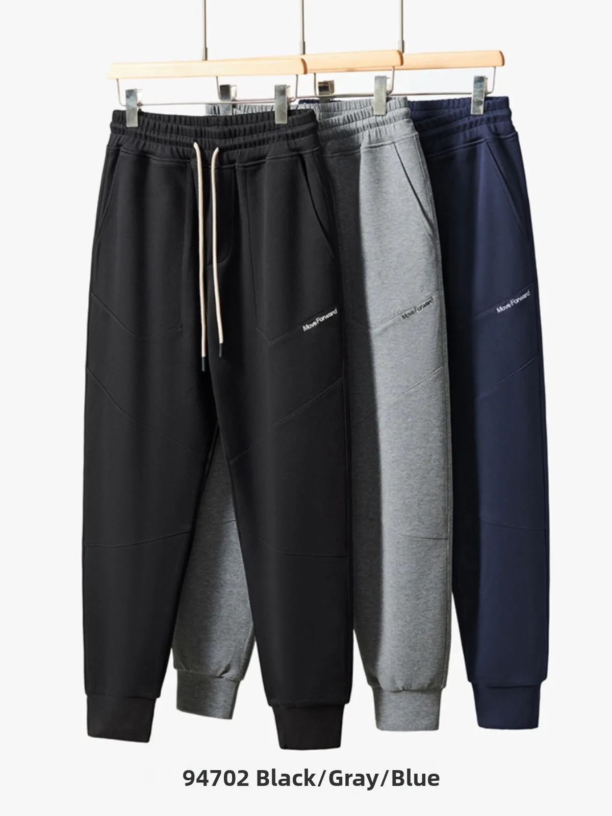 

Эластичные мужские повседневные спортивные брюки из римской ткани с защитой от морщин, модные городские прямые брюки, осенние новинки