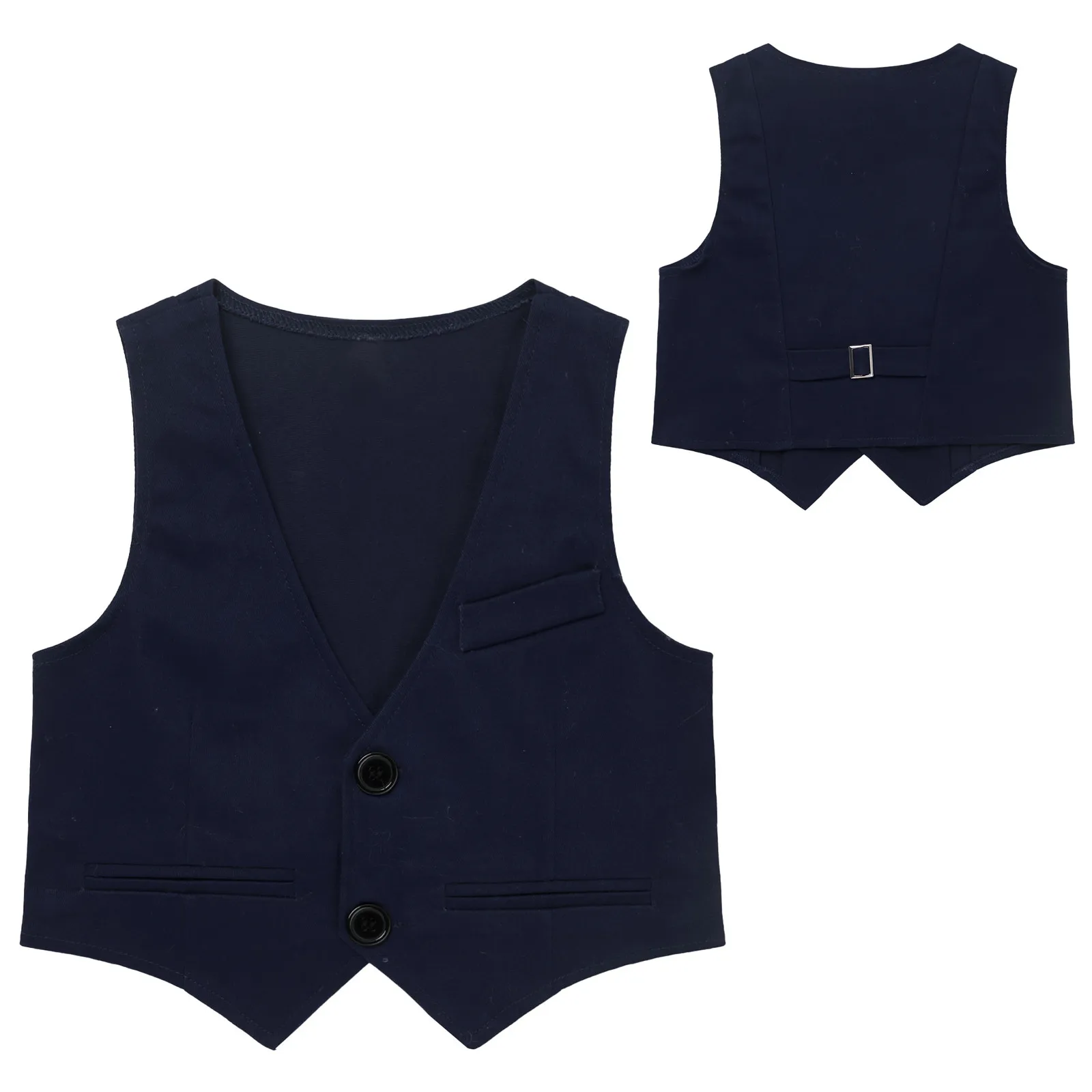 Kids Boys Gentlemen Vest Single-Breasted Formal Waistcoat for Wedding Birthday Party Evening Prom Photography Stage Performance