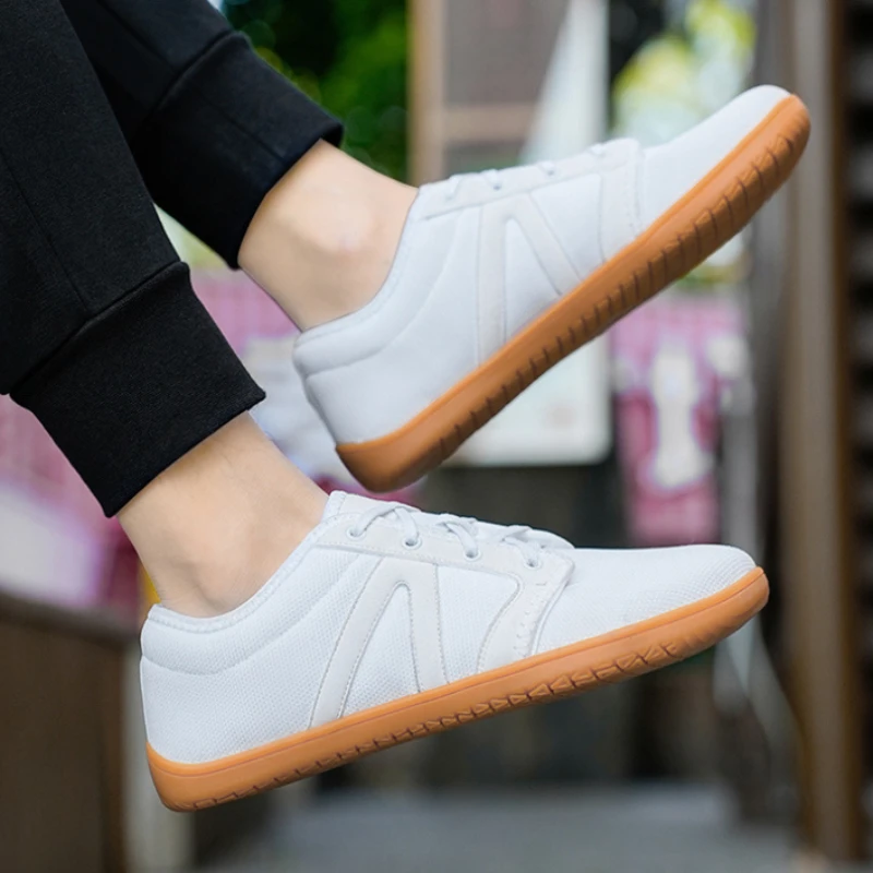 عبر المدرب حذاء رجالي حافي القدمين أحذية مشي واسعة ToeBox أحذية رياضية للجنسين الحد الأدنى صفر قطرة وحيد الحياكة عادية حجم كبير