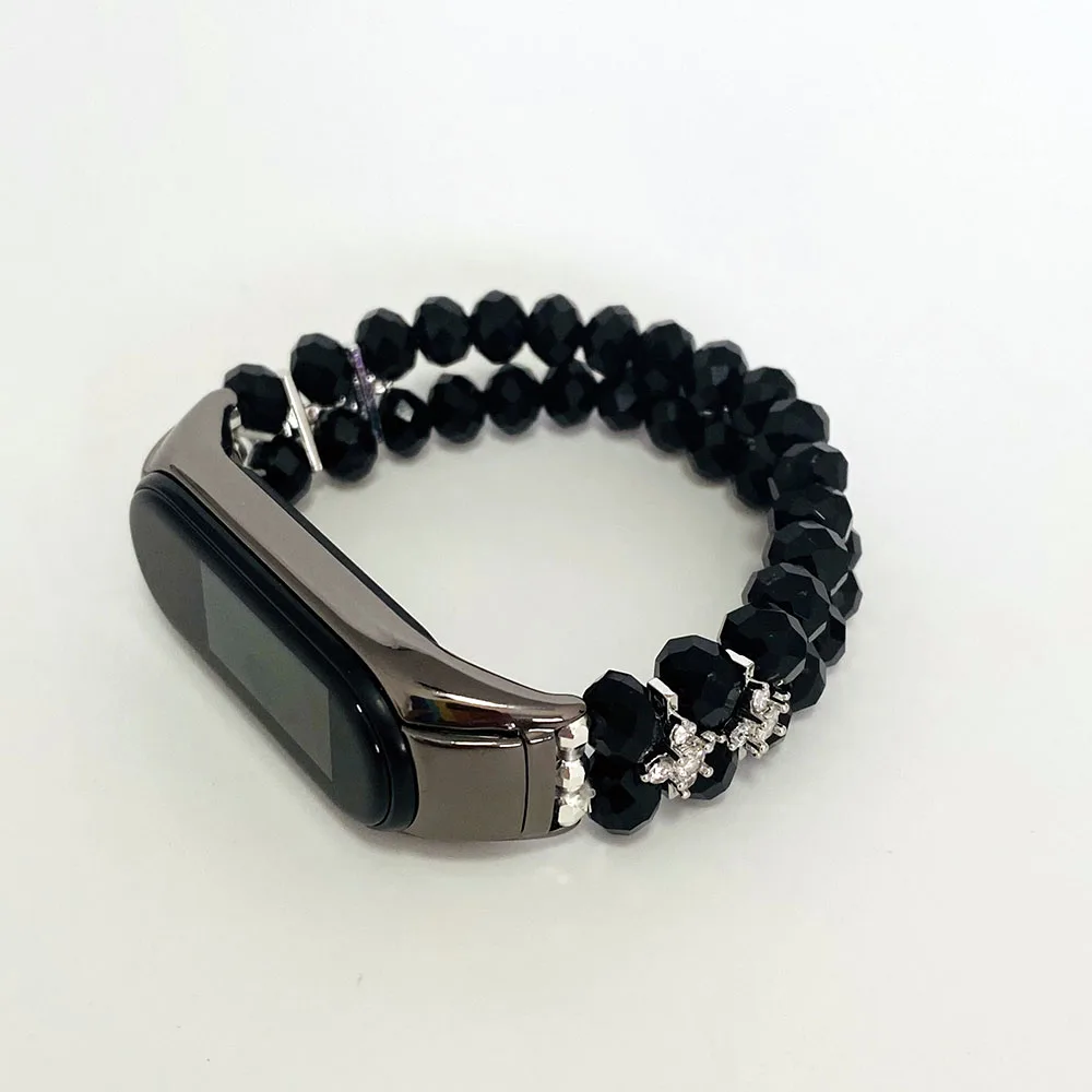 mi band 8 7 6 bracelet strap handmade crystal beaded bands for Xiaomi Miband 5 4 straps correa elastic luxury bling woman girls