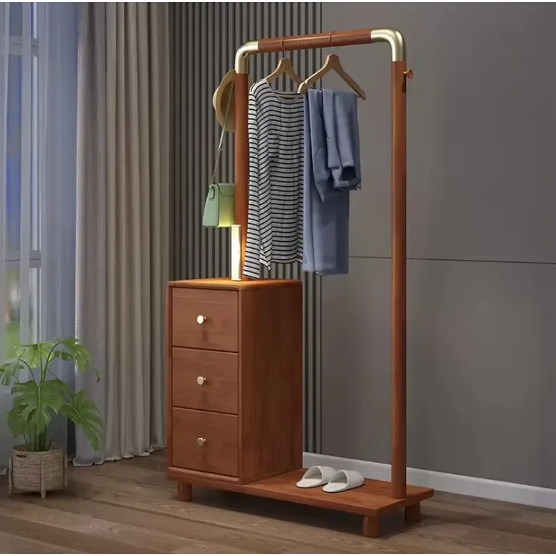 Multi Functional Coat and Hat Rack Solid Wood Household Chinese Style Bedroom Movable