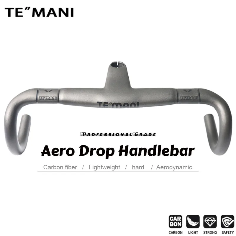 TEMANI Integrated Full Carbon Aero Drop Handlebar 400-440mm Lightweight Professional Road Racing Bike Cycling Accessories