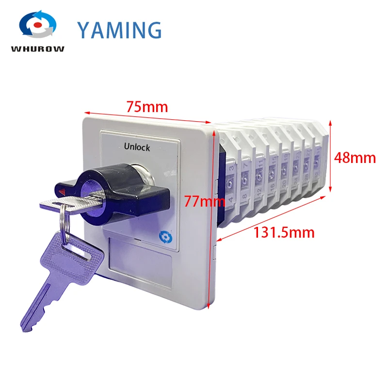 Sblocco-Interblocco Interruttore a camma rotante di potenza di controllo 8 poli Contatto argento Selettore 16A YM-LW12-16-XJDZ9.03-8B4S-005