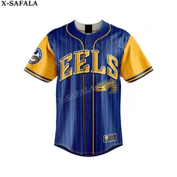 Australian Rugby Eels dostosuj nazwę/numer 3D drukowana koszulka baseballowa koszulka męska topy Tee ponadgabarytowa odzież uliczna Jersey