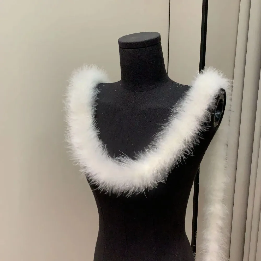 

2-метровое перо марабу, боа из искусственного меха, сделай сам, шитье одежды, пушистая отделка, полоска-манжета, украшение для дома, украшение в полоску из искусственного меха