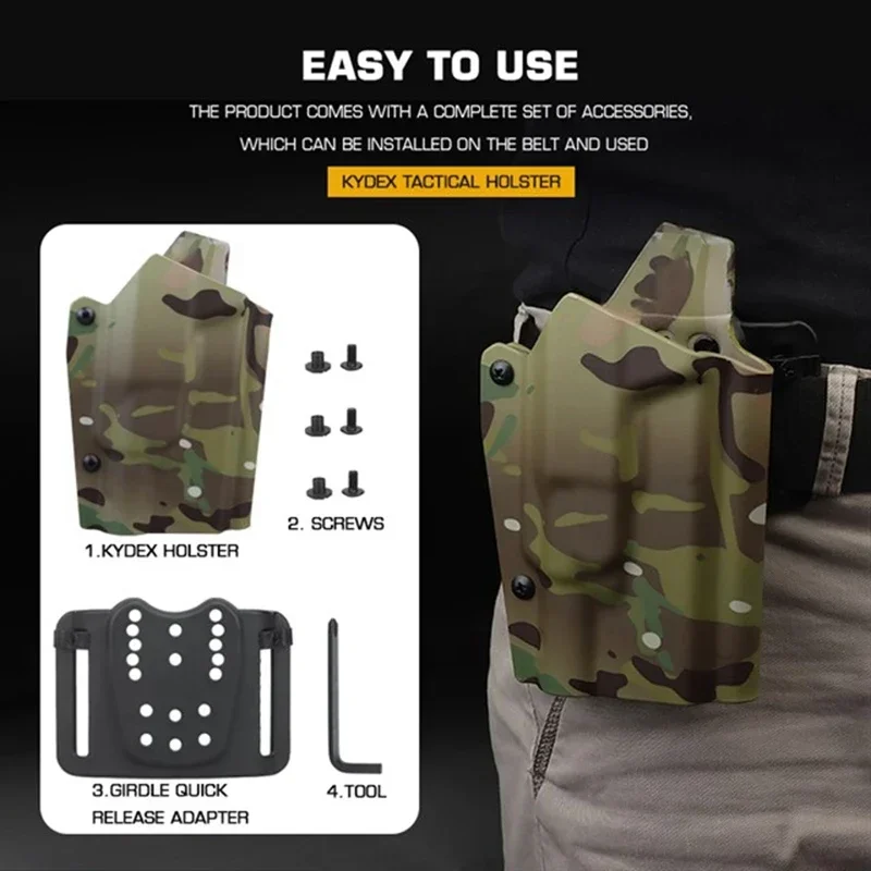 

Легкая тактическая кобура для пистолета Kydex для GL 34 XH35, кобура для фонарика, поясная кобура, охотничьи аксессуары
