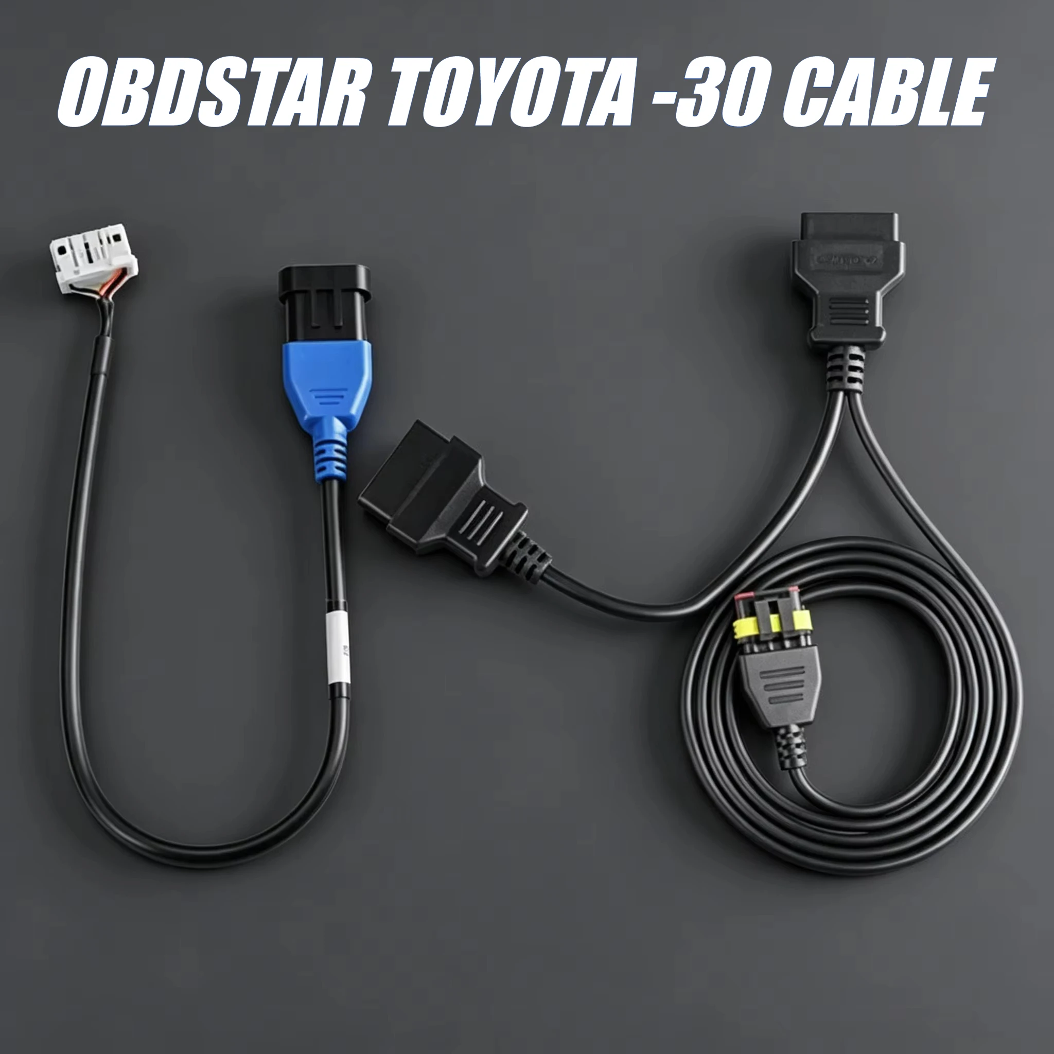 OBDSTAR for Toyota-30 V2 Full Set Direct Connect Cable 4A 8A Chip All Key Lost Programming Wiring Harnessor