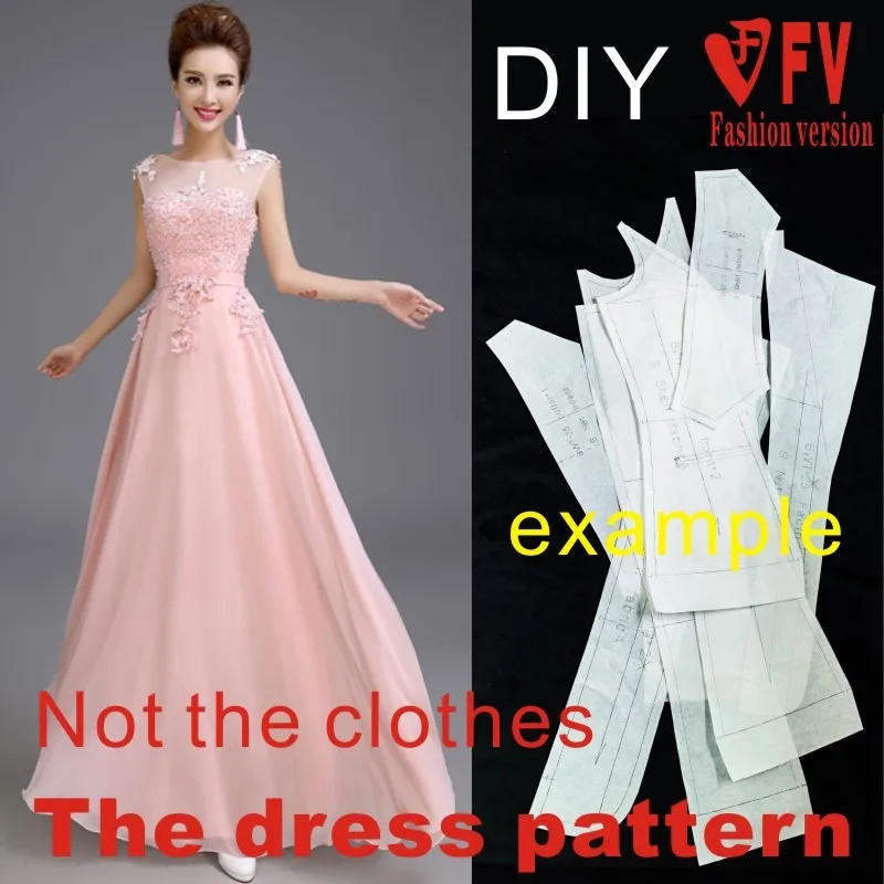 Dresses Sewing Pattern Template Cutting drawing Clothing DIY ((Not selling clothes))  BLQ-218