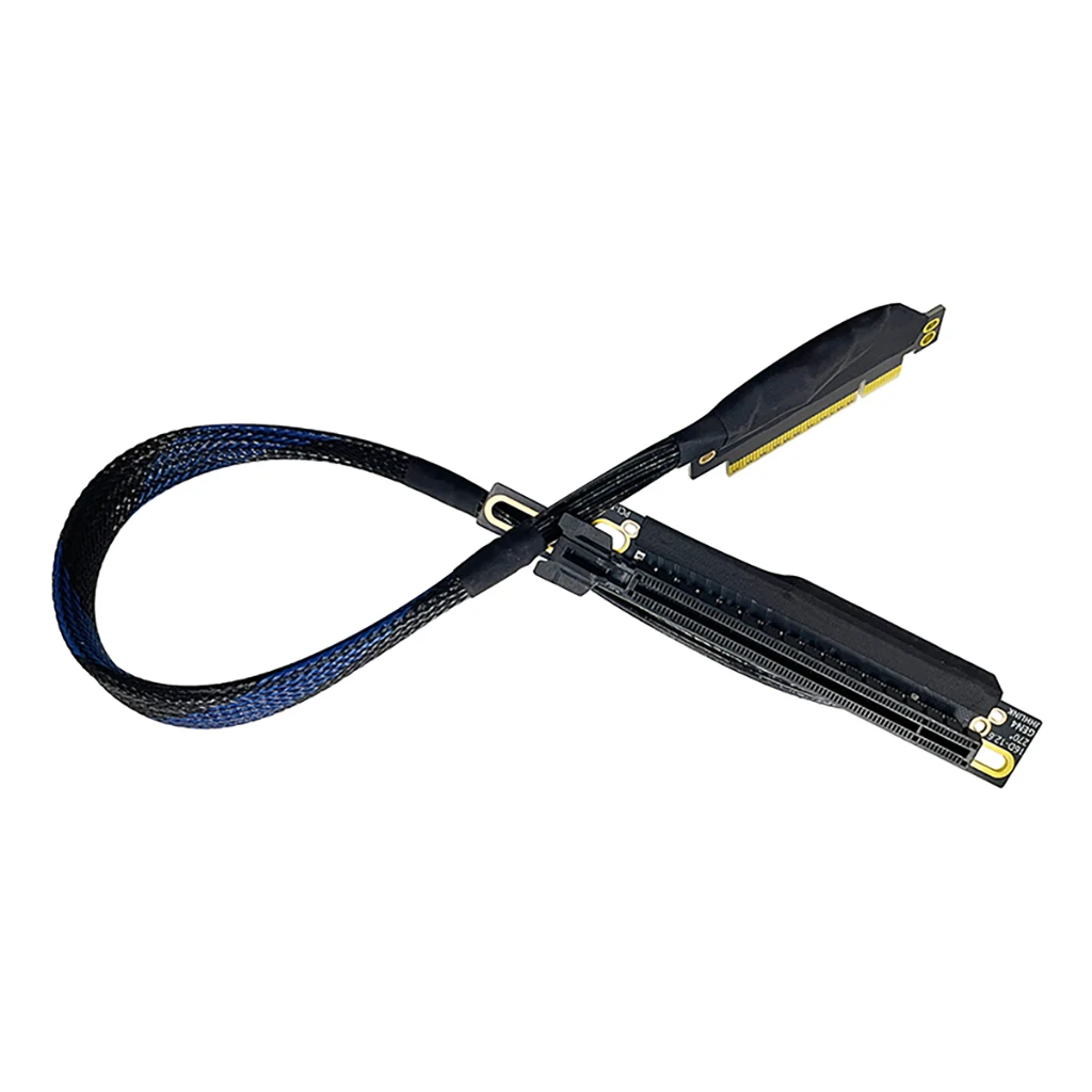 PCIe 4.0 x8 to x16 Adapter Cable Silver-Plated Cable 16GB/s Bidirectional Bandwidth for AI Server Built-in GPU Extension Cable