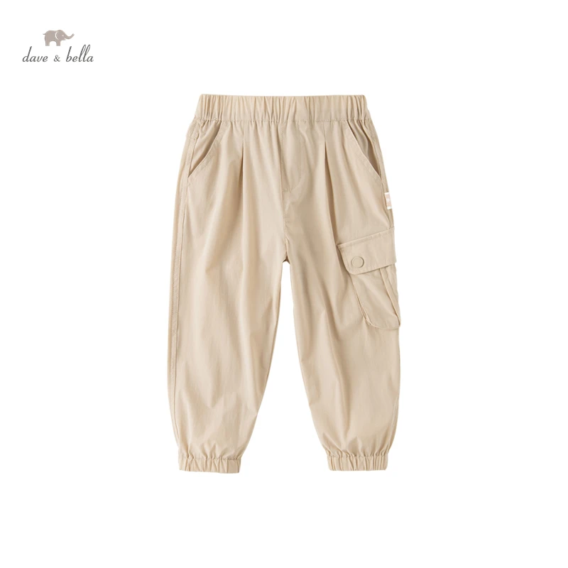 DK2235049  Dave Bella Summer 3Y-13Y Kids Boys Fashion With Pockets Pants Children Boutique Casual Full-length Pants