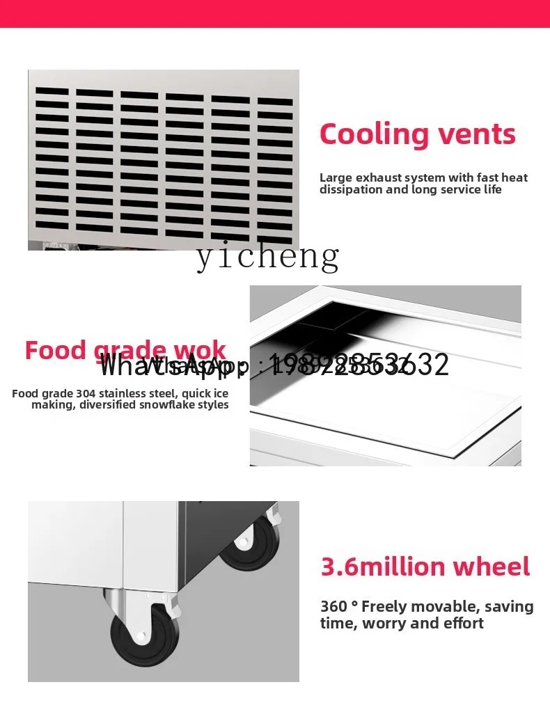 ABB thick cut fried yogurt machine commercial small double pot double pressure night market fried ice cream milk fruit fried